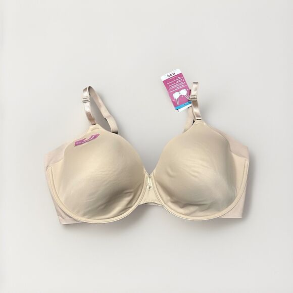 Olga No Side Effects Full-Figure Contour Underwire Bra 0561A Almond 44DD NWT - Picture 3 of 9